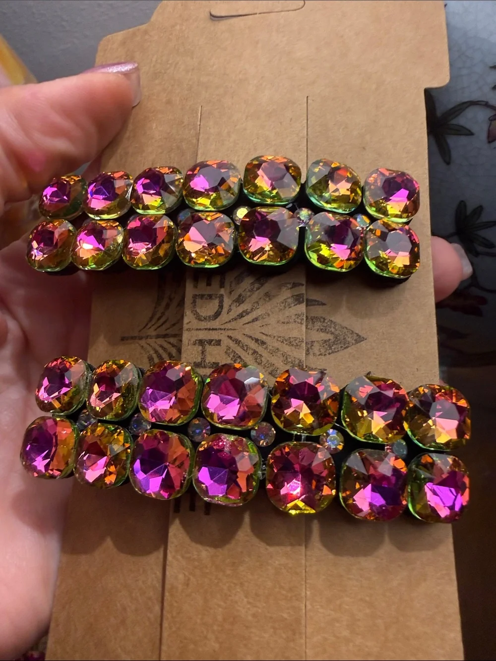 Volcano, pink BLING BLING Sparkling Pink-Gold volcano K9 Crystal 2  Set